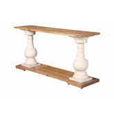 Indian Antique Carved Pillar Console Table 16